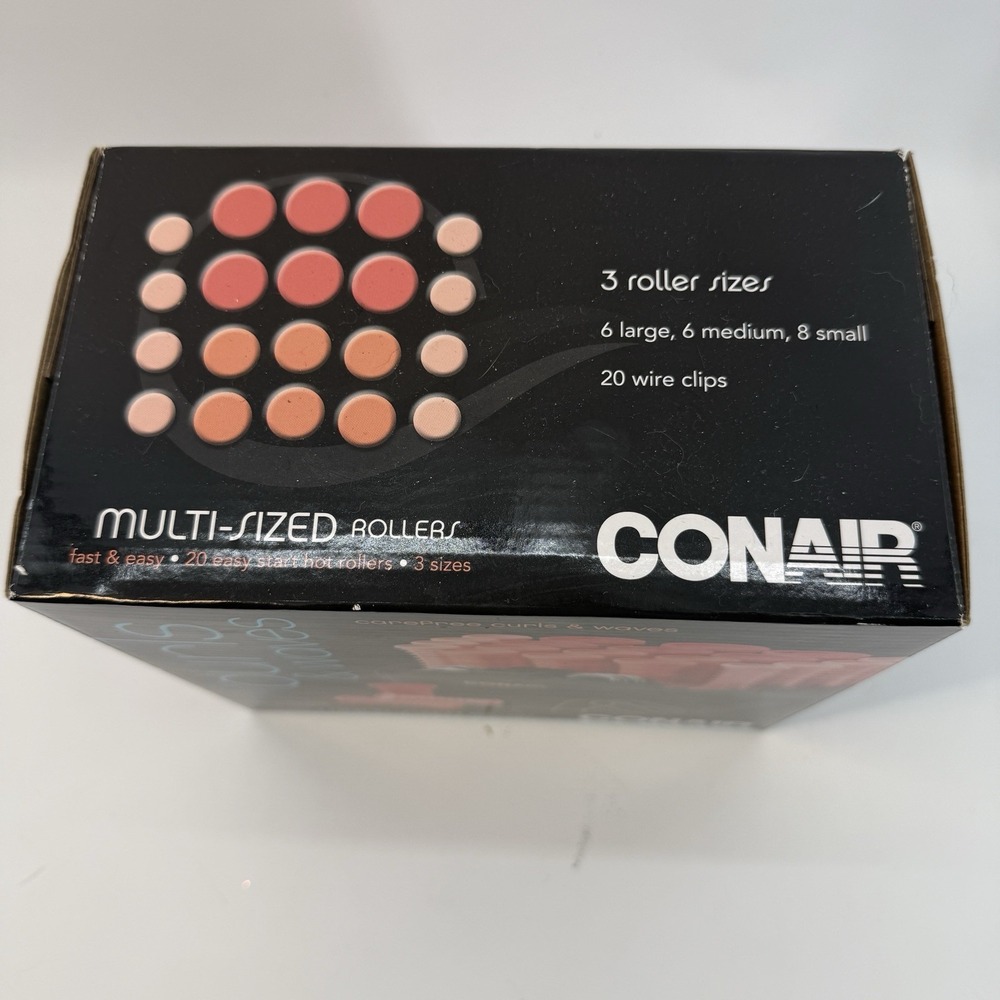 Conair Curls & Waves Multi-Sized Hot Rollers 20 Assorted Rollers Easy Grip HR83S - Picture 3 of 10